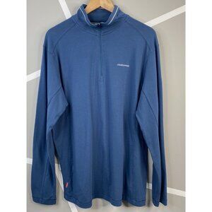 Craghoppers Long Sleeve ¼ Zip Pullover Men’s XXL Blue Insect Shield Stretch UK